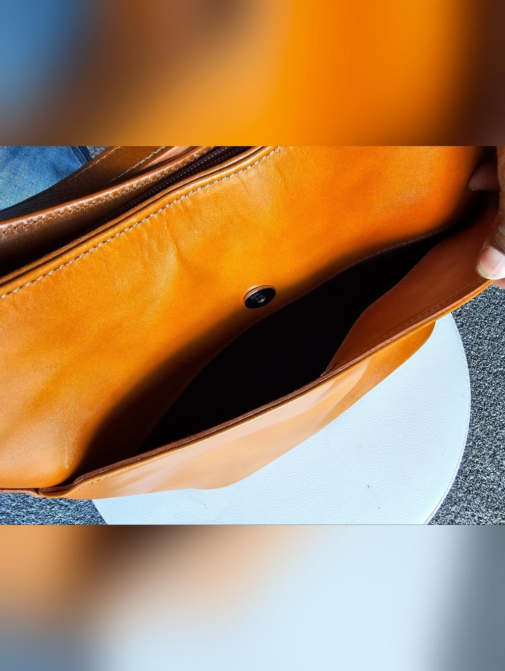 Vera Pelle Cognac Leather Hobo Bag - Picture 8 of 13